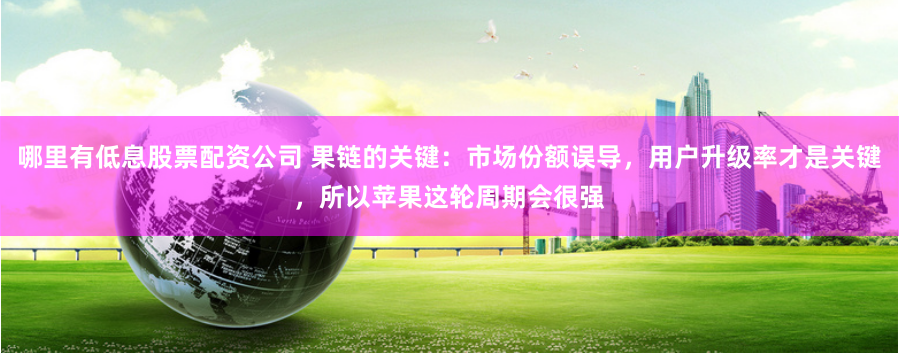哪里有低息股票配资公司 果链的关键：市场份额误导，用户升级率才是关键，所以苹果这轮周期会很强